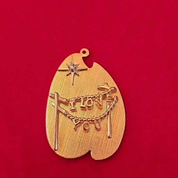 Jewelry - Vintage 14K Yellow Gold I Love You Diamond Charm Pendant for Bracelet/Necklace